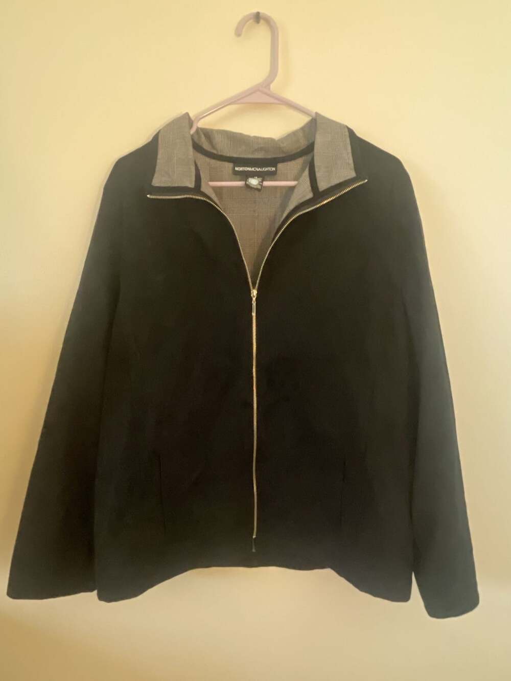 Norton McNaughton Black Faux Suede Jacket, Size 14